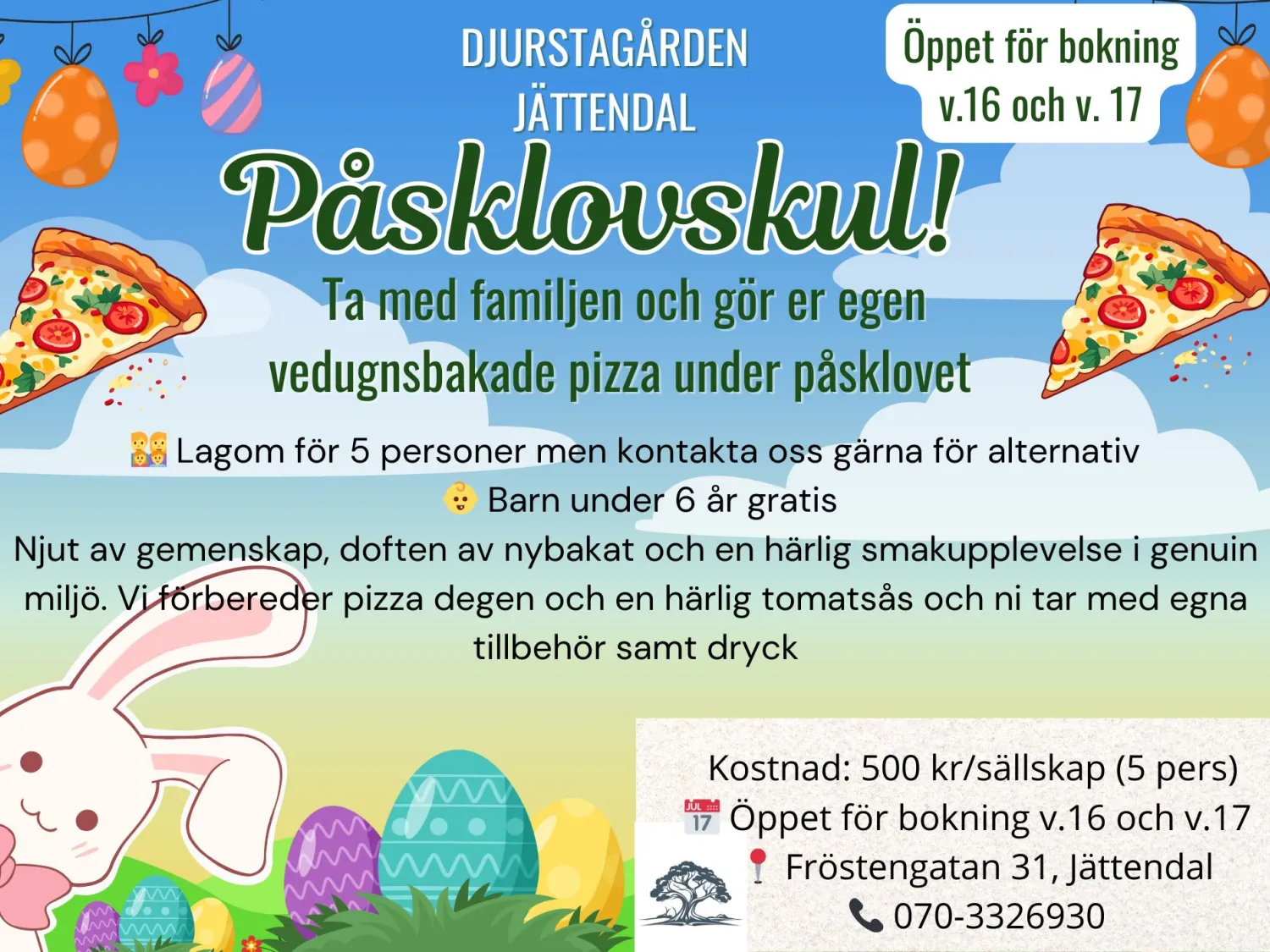 Illustration med figurer och text om evenemanget