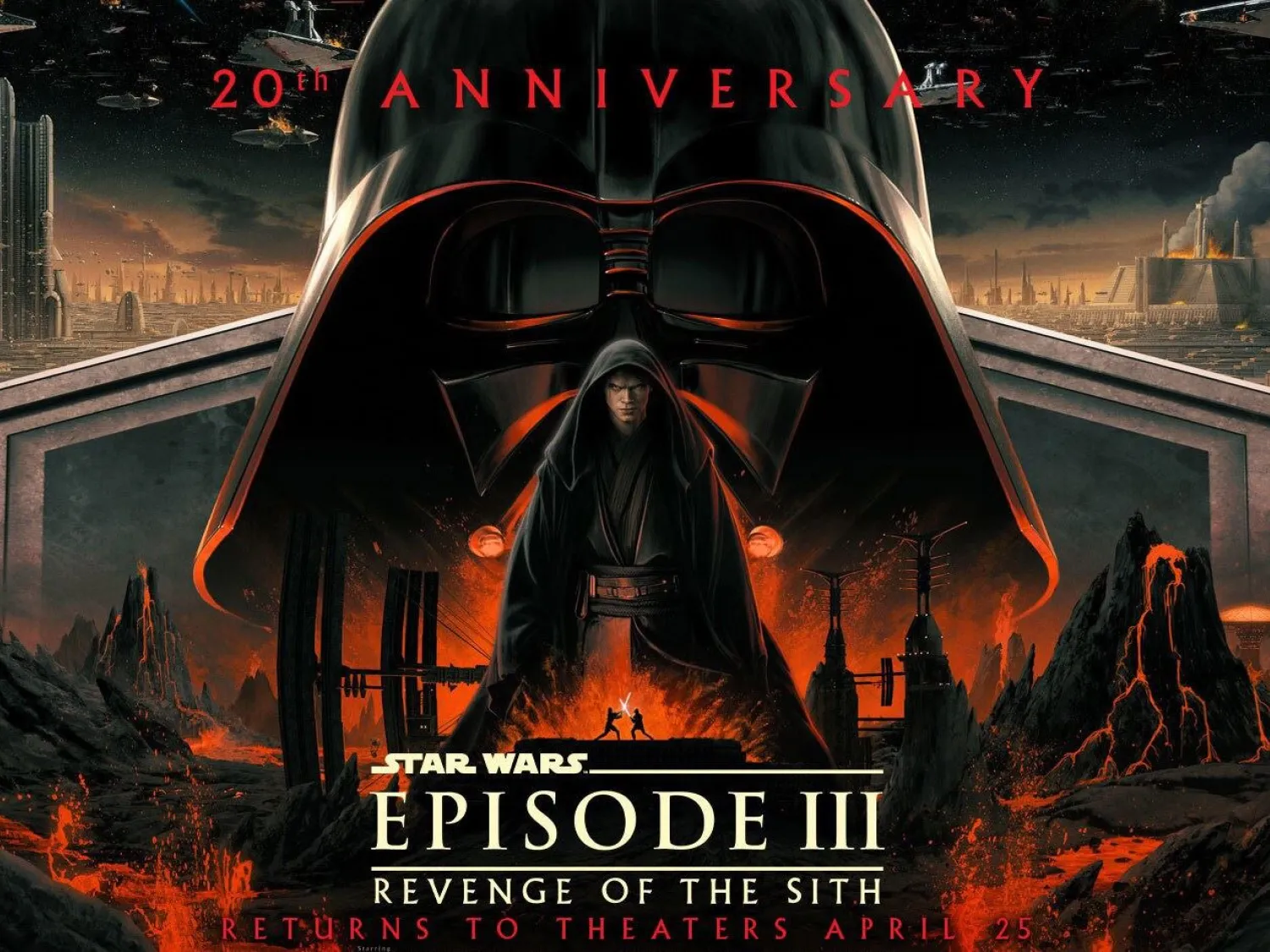 Färgbild - poster för bio Star Wars Episode III: Revenge of the Sith - Klassiker - med text på bilden