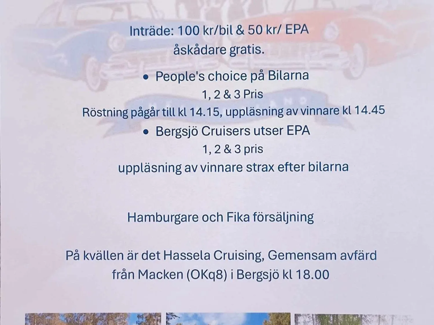 Poster i färg - ljus bakgrund med text ovanpå bildcollage