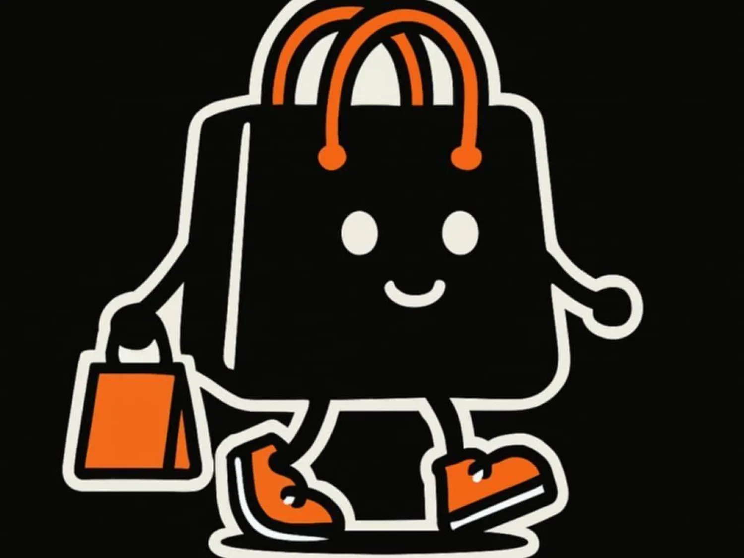 Färgillustration - figur som promenerar med handväska.