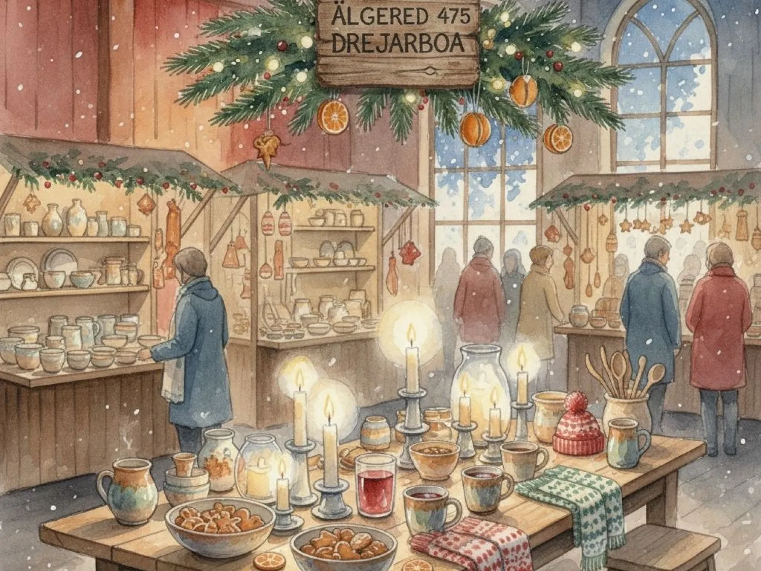 Drejarboa jul, julmarknad, älgered, drejarboa