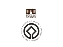 Logotype Hälsingegårdar och Världsarv Logotype Hälsingegårdar och Världsarv
