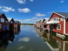 Röda sjöbodar Hårte