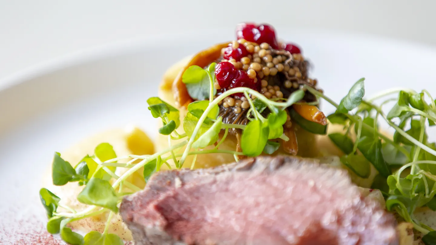 Färgbild - närbild på tallrik med mat.